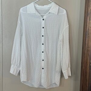 SHEIN Textured White Blouse